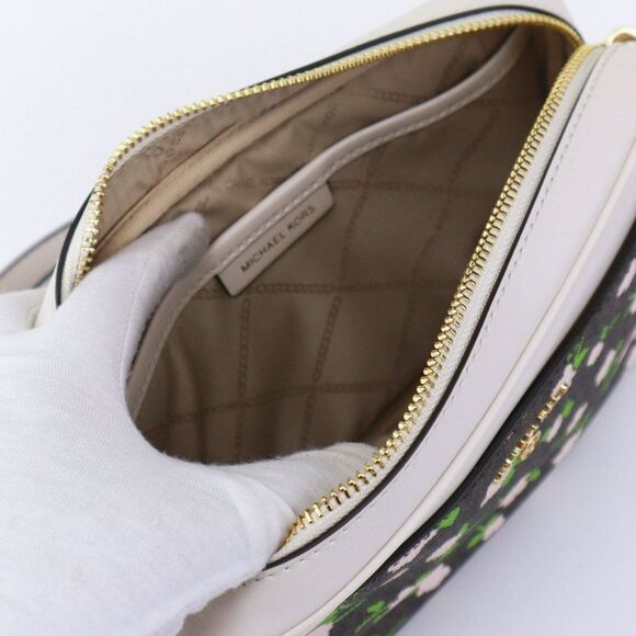 NWT Michael Kors Jet Set Large Floral Charm EW Camera Crossbody Bag Brown - Picture 13 of 16